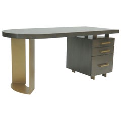 DK-86 Desk with Racetrack End and File Pedestal by Antoine Proulx