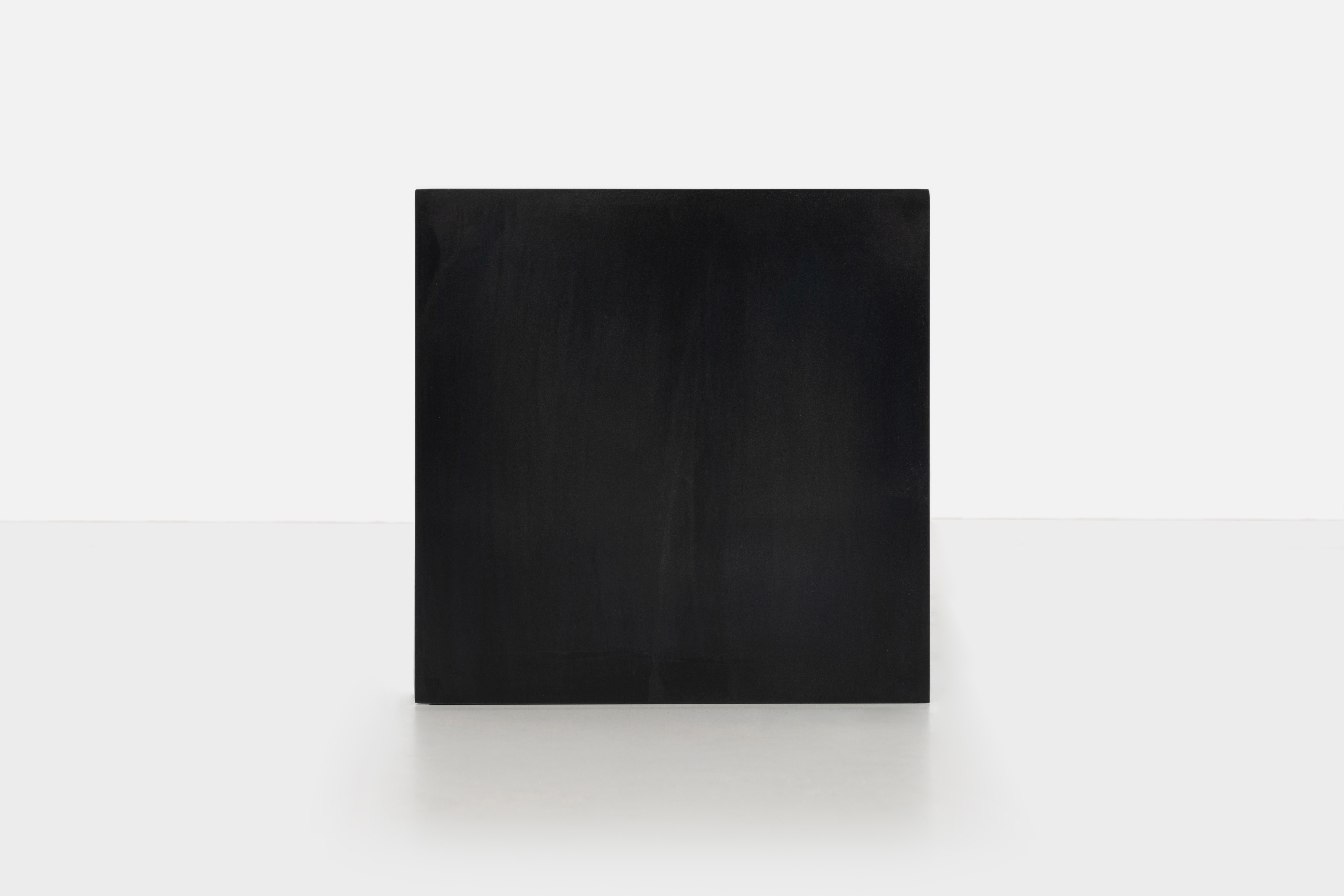 Other DK Pedestal in Waxed and Blackened Aluminum Plate by Jonathan Nesci For Sale
