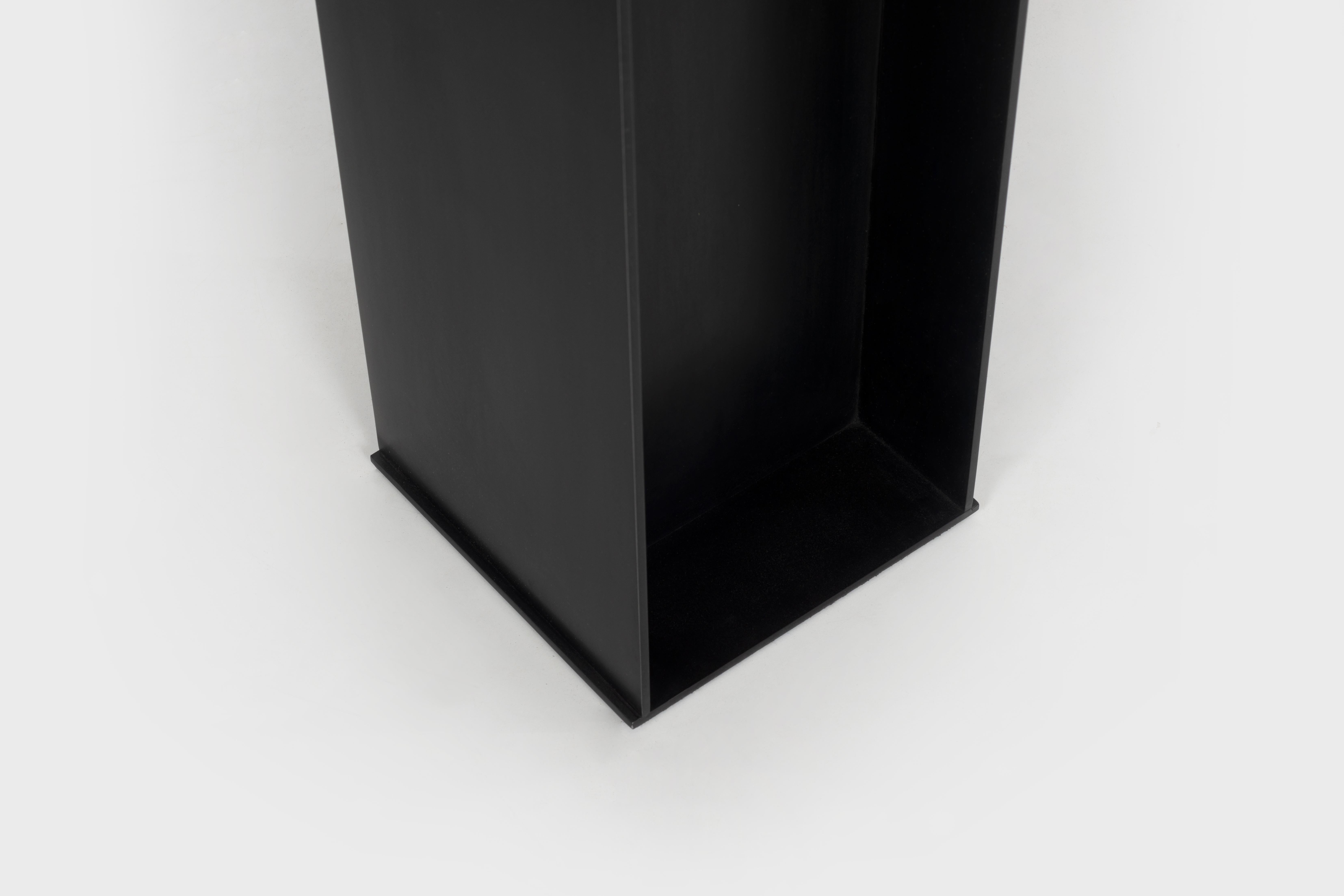 DK Pedestal in Waxed and Blackened Aluminum Plate by Jonathan Nesci In New Condition For Sale In Columbus, IN