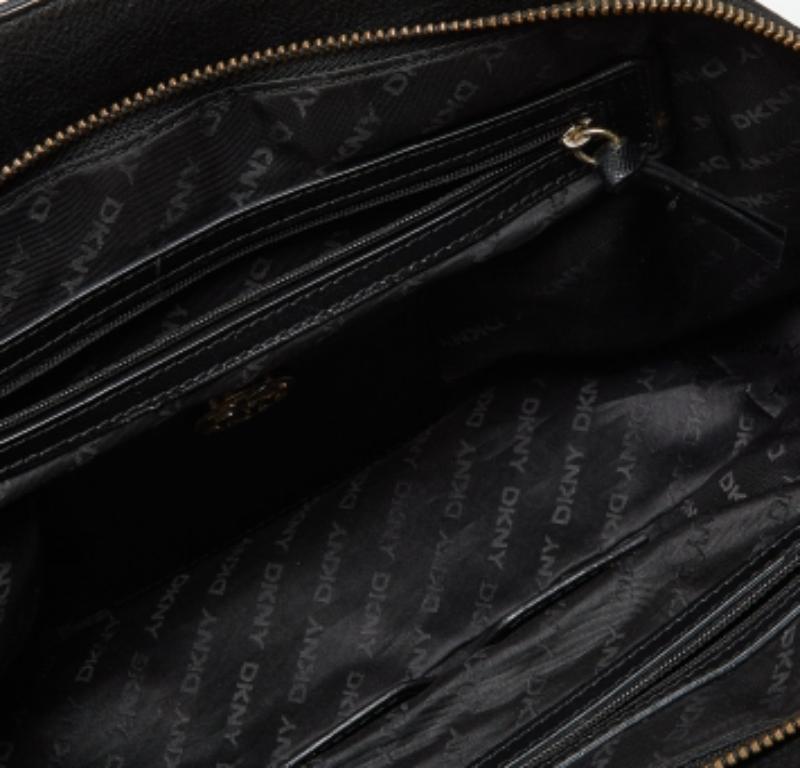Grigio DKNY Beige/Nero: borsa firmata in tela e pelle con borchie in vendita