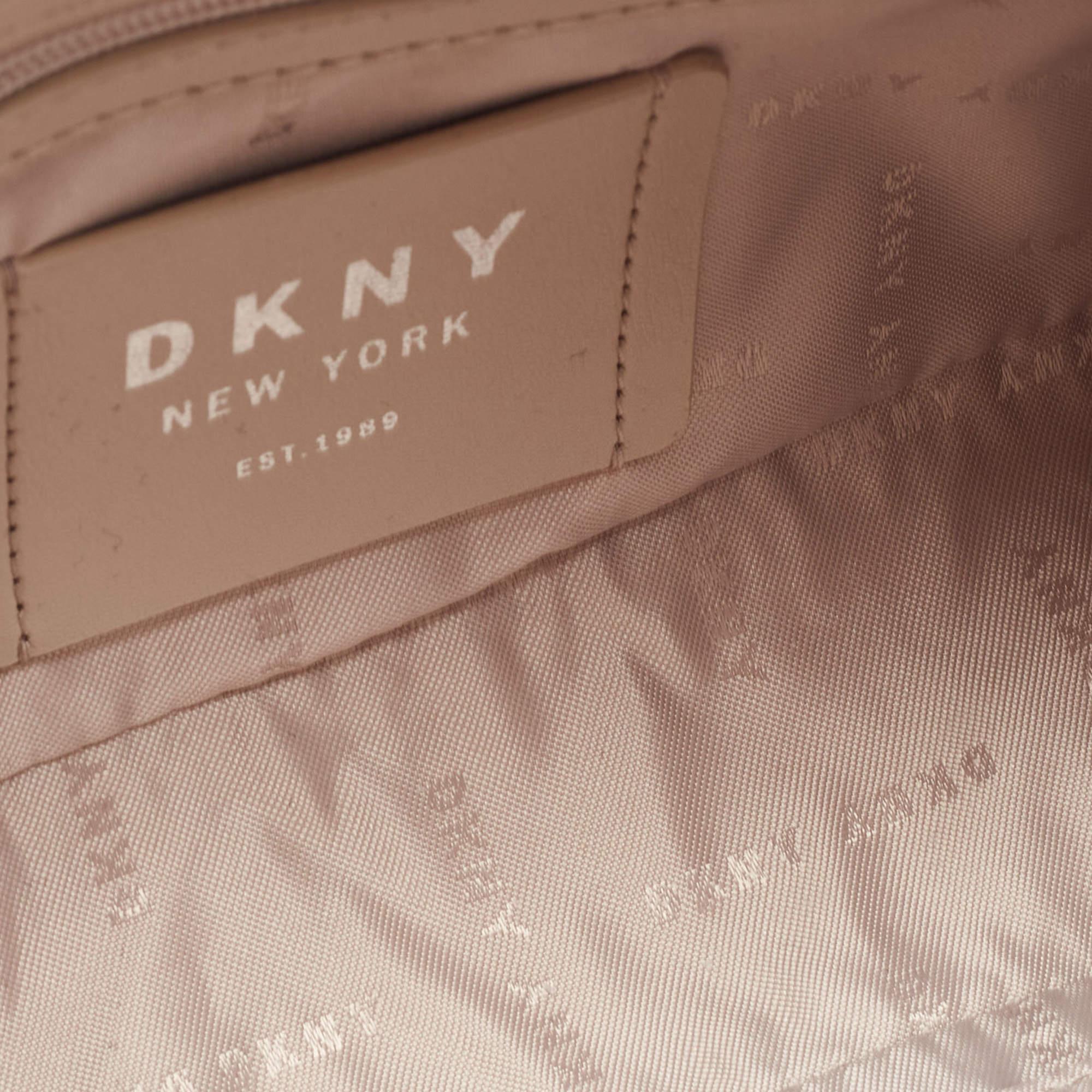 Women's DKNY Beige Leather Bryant Dome Crossbody Bag