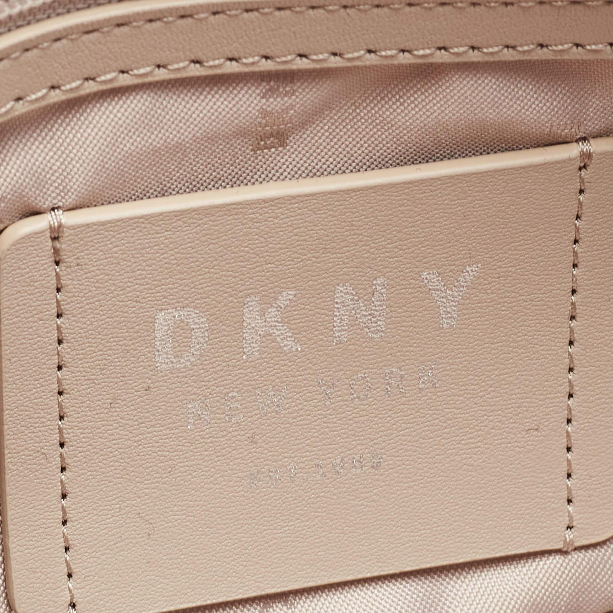 DKNY Beige Leather Bryant Dome Crossbody Bag 2