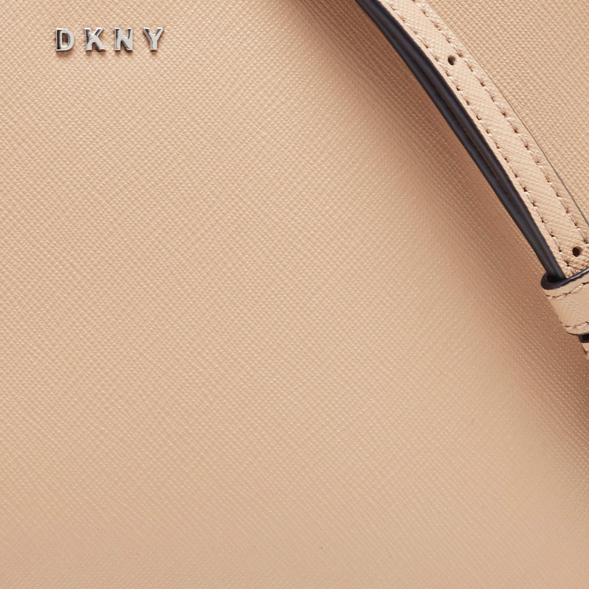 DKNY Beige Leather Bryant Dome Crossbody Bag 3