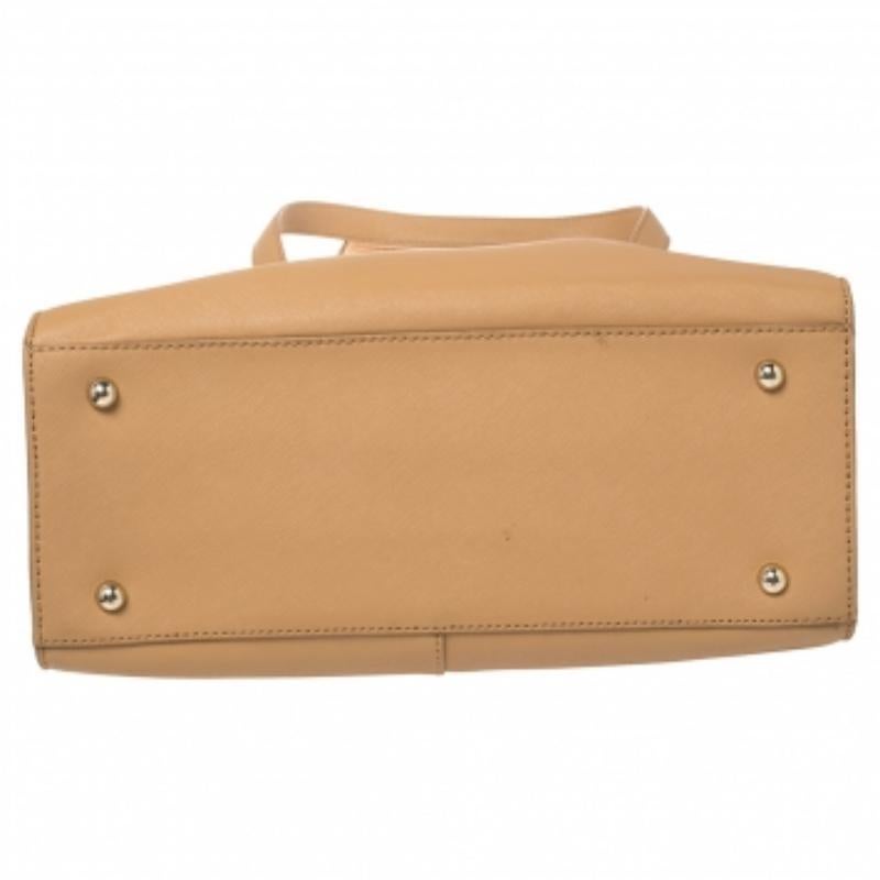 DKNY Beige Leather Bryant Park Zip Tote For Sale 2