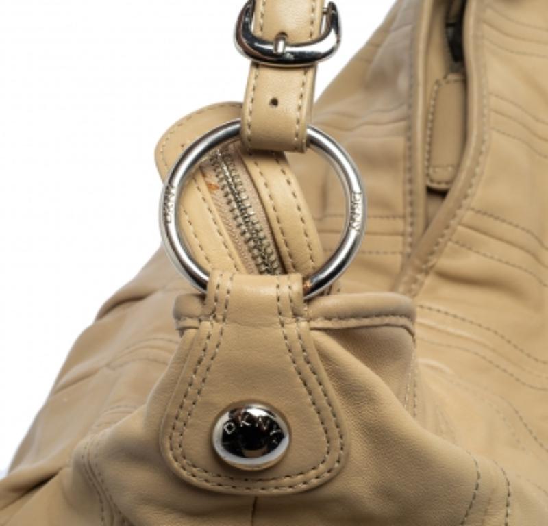 Dkny Beige Leather Hobo For Sale 1