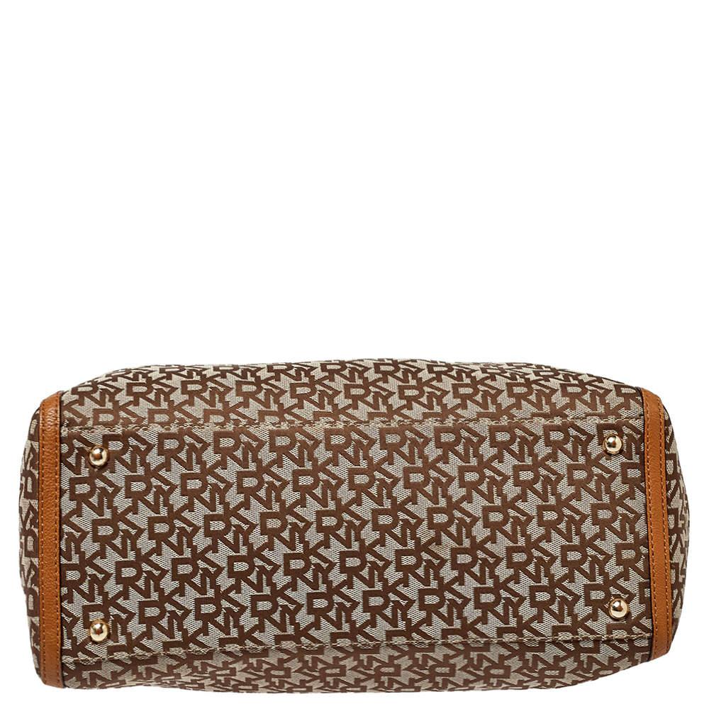 Dkny Beige/Tan Signature Canvas and Leather Tote 1