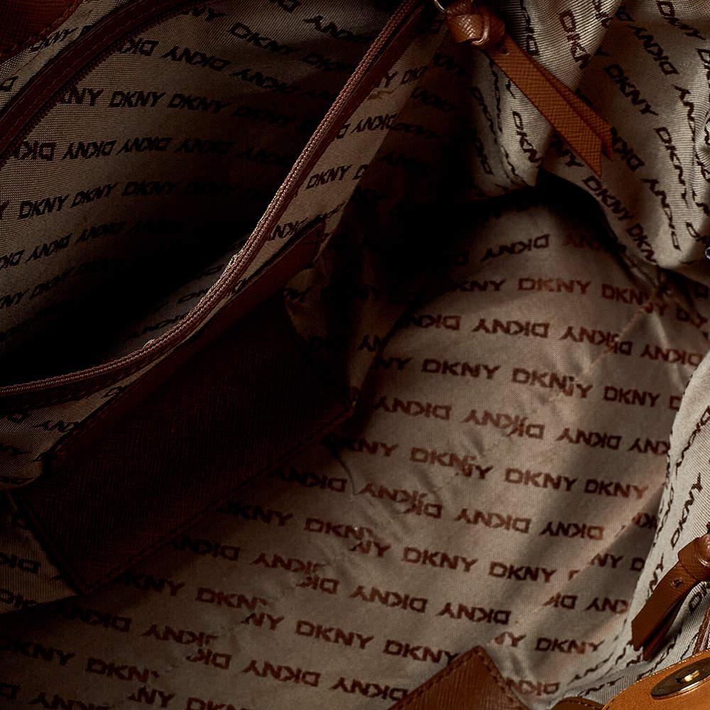 Dkny Beige/Tan Signature Canvas and Leather Tote 2