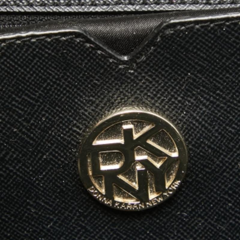 DKNY Tote in pelle e tessuto Monogram Jacquard nero/marrone in vendita 5