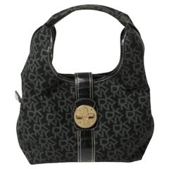 Borsa in tela e pelle firmata Dkny nero/grigio