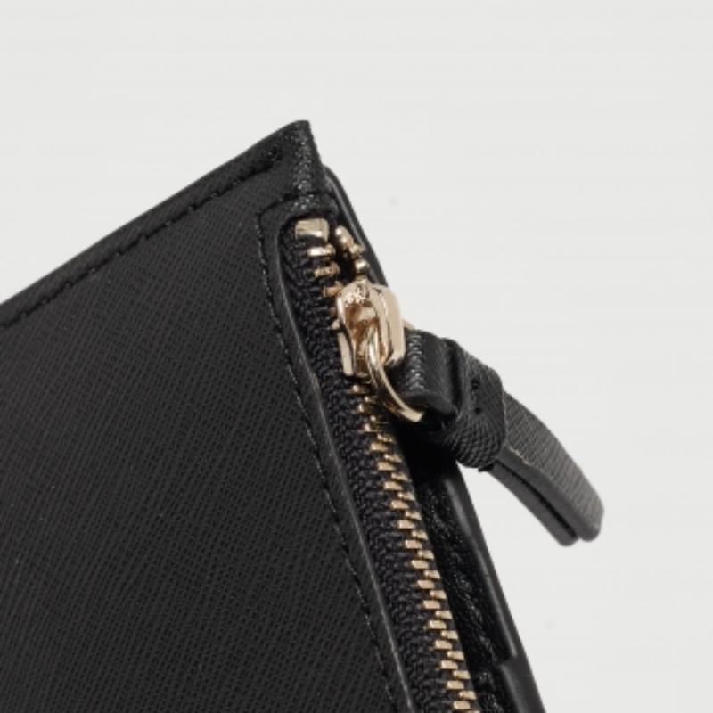 DKNY Portefeuille compact Bryant Park en cuir noir en vente 3