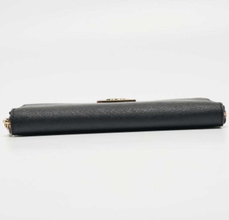 DKNY Schwarzes Leder Bryant Park Zip Around Continental Geldbörse im Angebot 3
