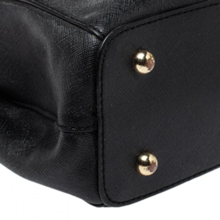 Dkny Black Leather Double Zip Shoulder Bag en vente 1