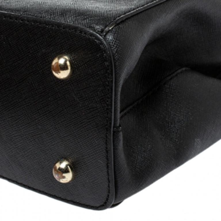 Dkny Black Leather Double Zip Shoulder Bag en vente 2