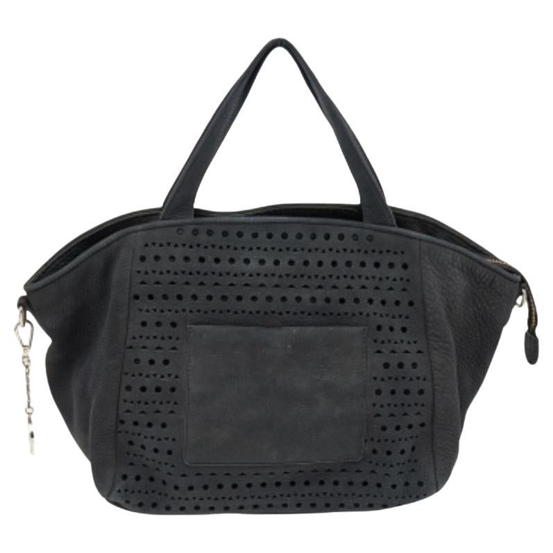 Dkny Black Leather Zip Tote