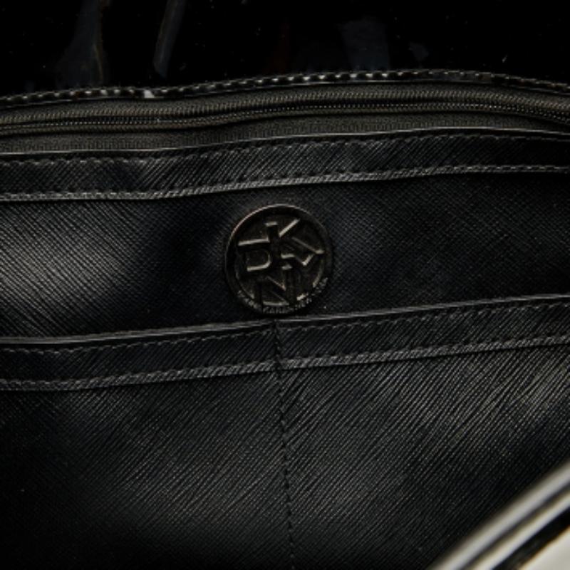 DKNY Black PVC Chain Handle Tote 6