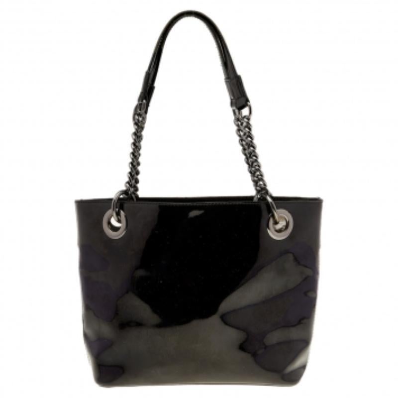 DKNY Black PVC Chain Handle Tote 2