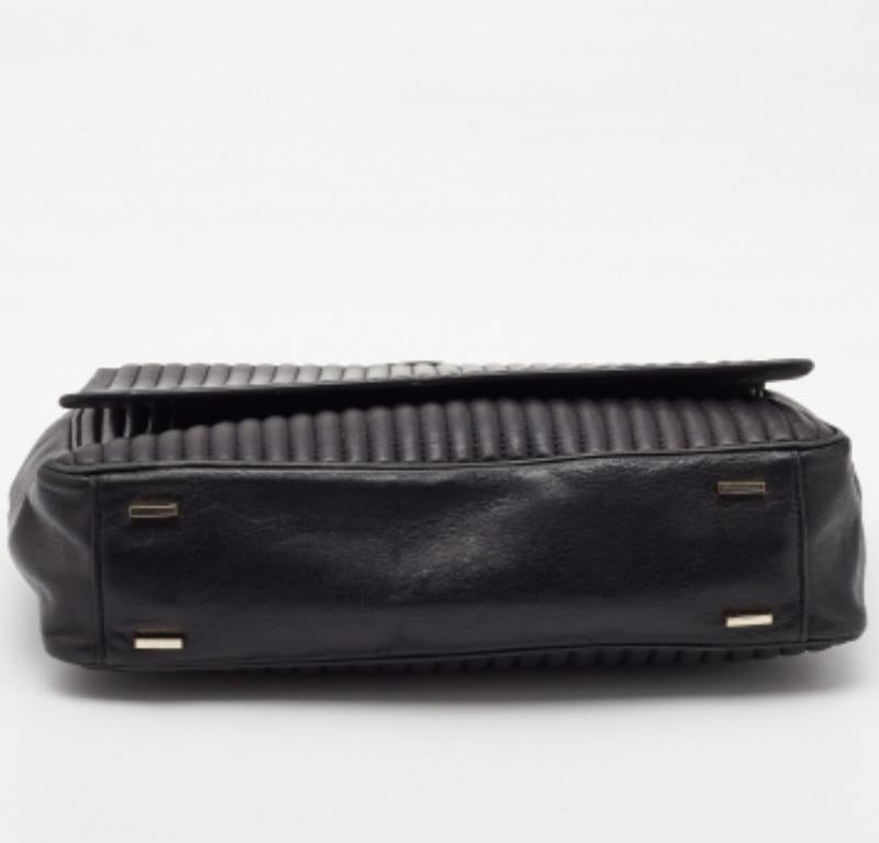 Women's DKNY Black Quilted Leather Gansevoort Flap Top Handle Bag For Sale