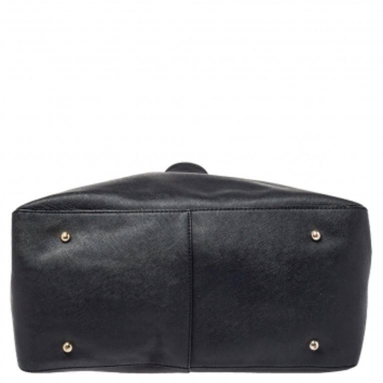 Women's DKNY Black Saffiano Leather Double Zip Tote For Sale