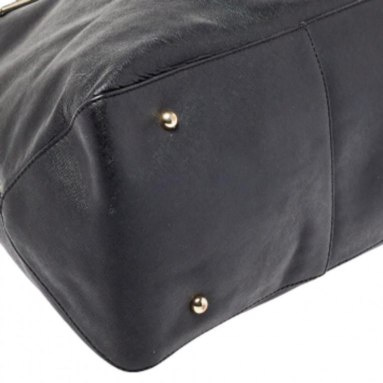 DKNY Black Saffiano Leather Double Zip Tote For Sale 1