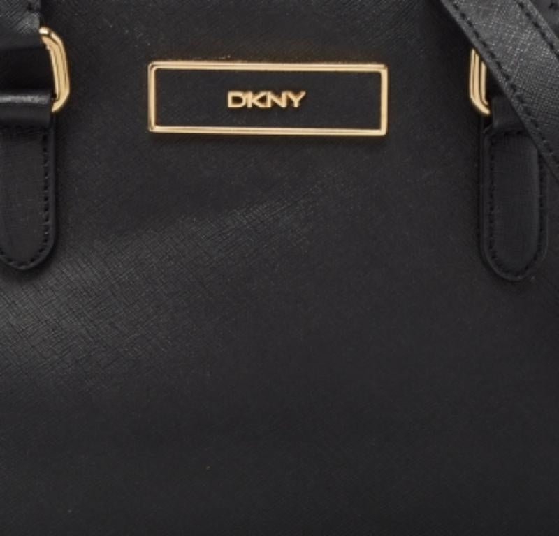 DKNY Schwarzes Saffiano Leder Robinson Double Zip Tote im Angebot 3