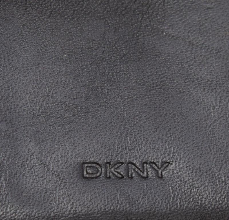 DKNY Black Signature Canvas and Leather Continental Wallet For Sale 5