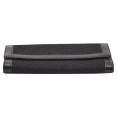 Portefeuille continental en toile et cuir DKNY Signature noir