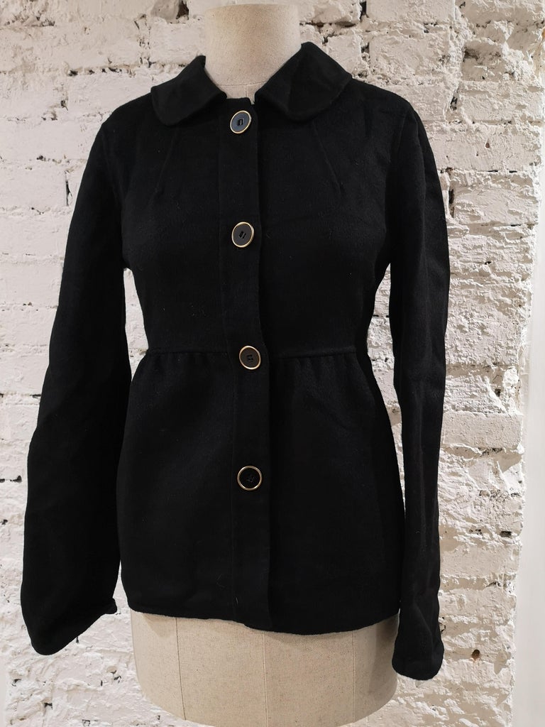 DKNY Black wool jacket For Sale at 1stDibs | dkny black and white jacket,  dkny ruffle coat