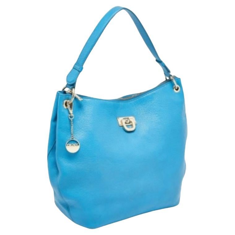 DKNY Blaue Leder-Handtasche