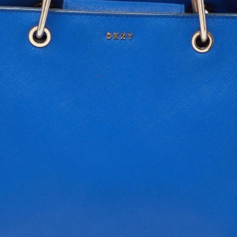 DKNY Blau Leder Julius MD Zip Tote im Angebot 6