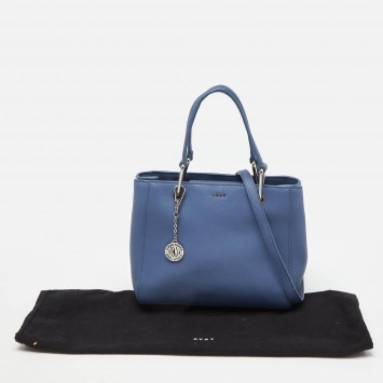 DKNY Blau Leder Julius MD Zip Tote Damen im Angebot