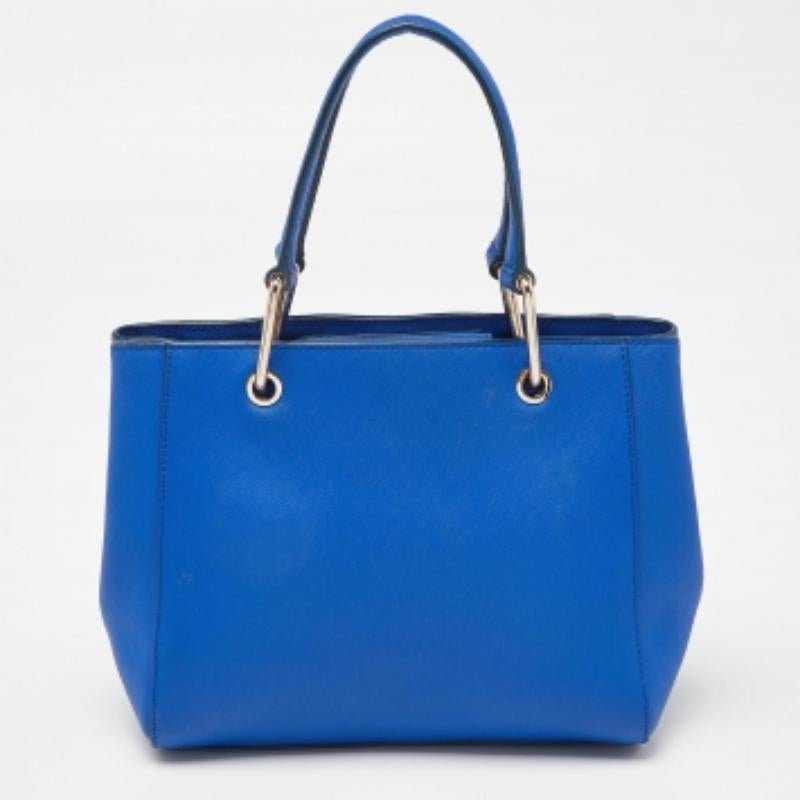 DKNY Blau Leder Julius MD Zip Tote im Angebot 4