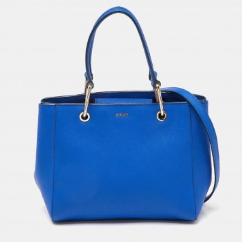 DKNY Blau Leder Julius MD Zip Tote im Angebot 5