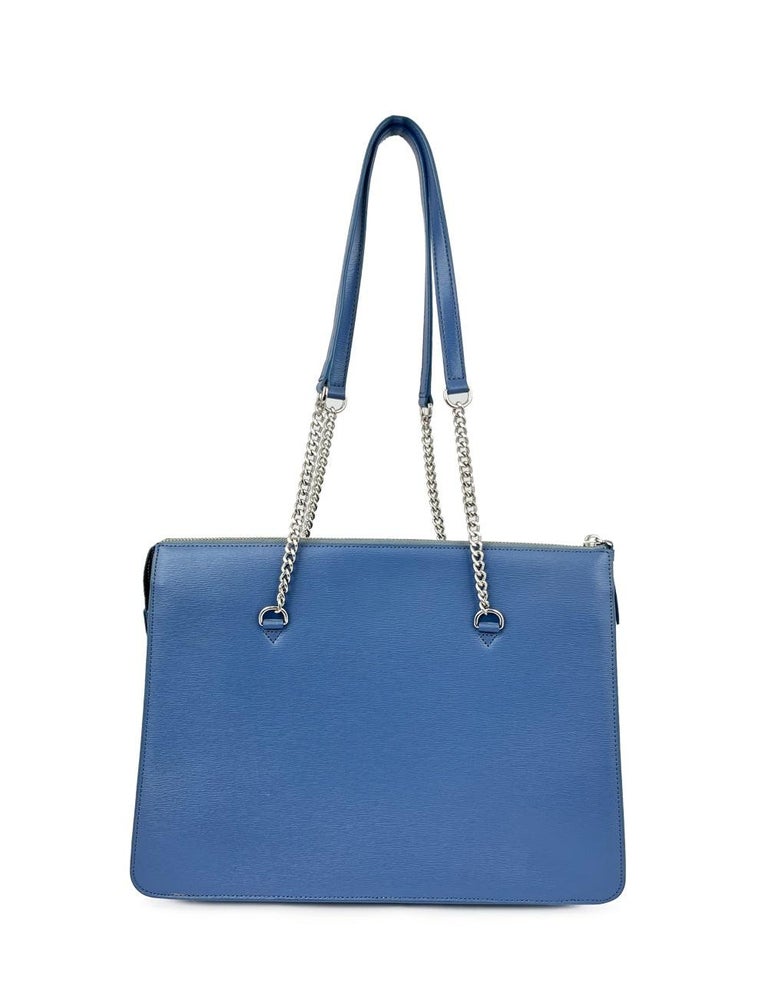 DKNY Blue Leather Structured Shoulder Bag For Sale at 1stDibs