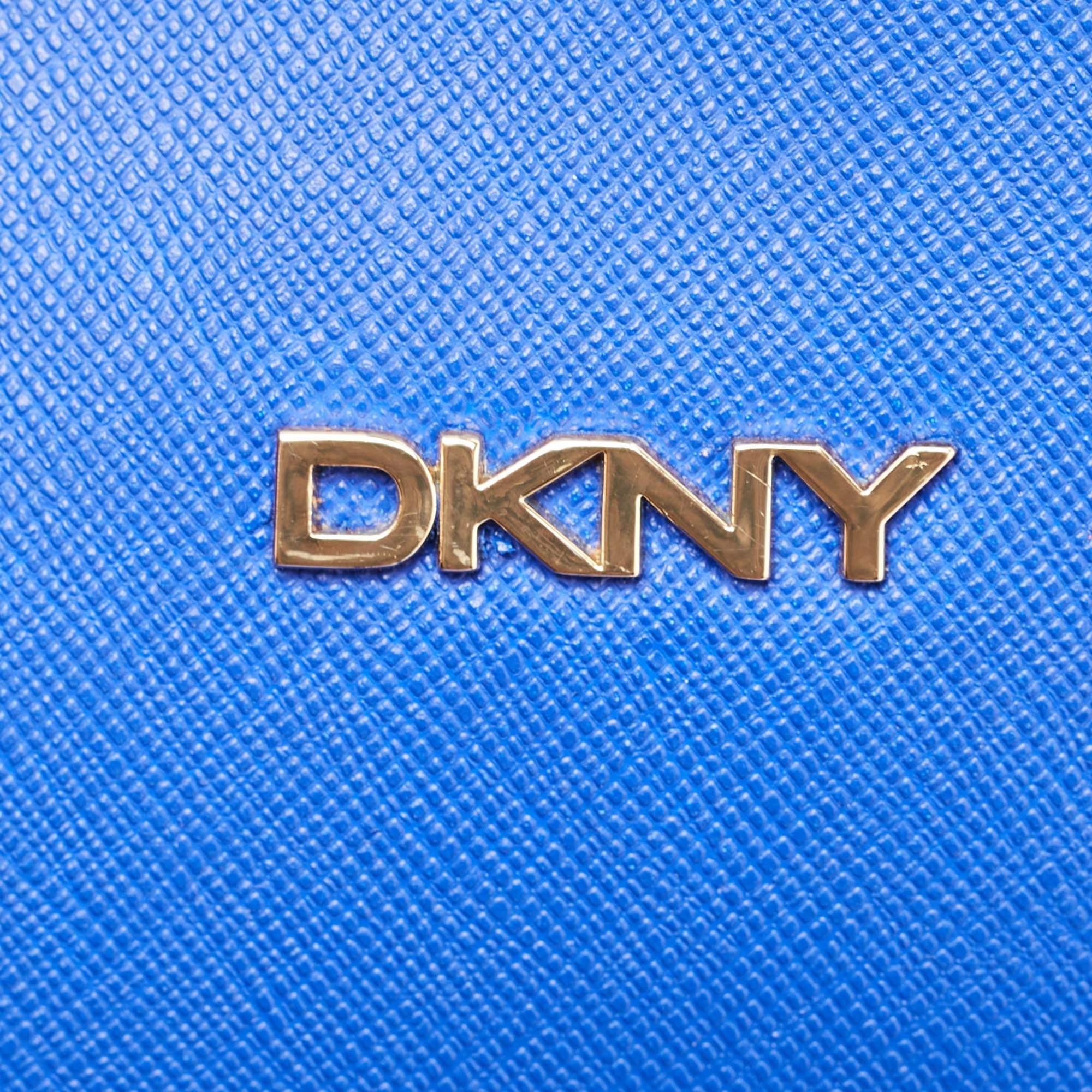 Dkny Blue Saffiano Leather Dome Shoulder Bag 6