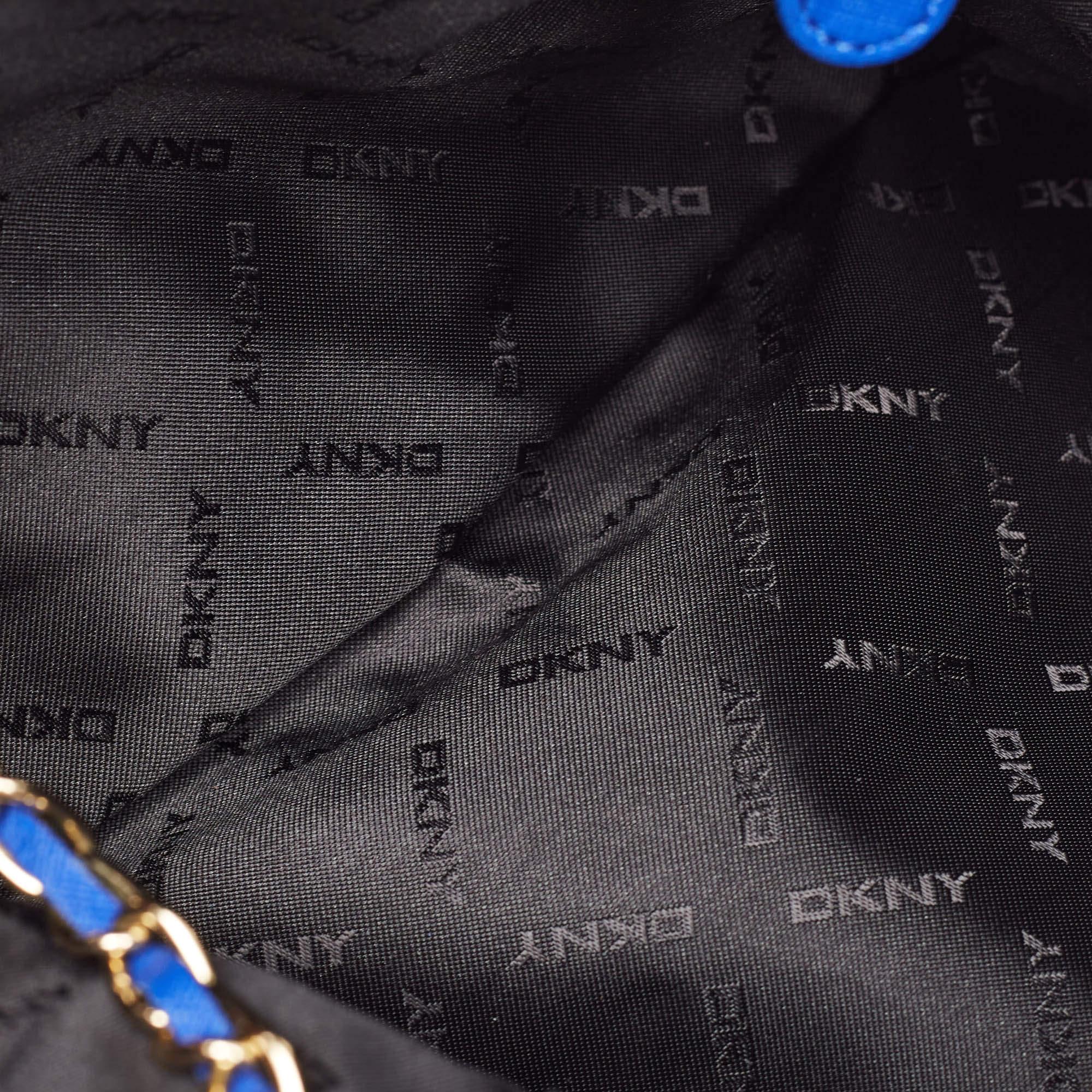 Dkny Blue Saffiano Leather Dome Shoulder Bag 2