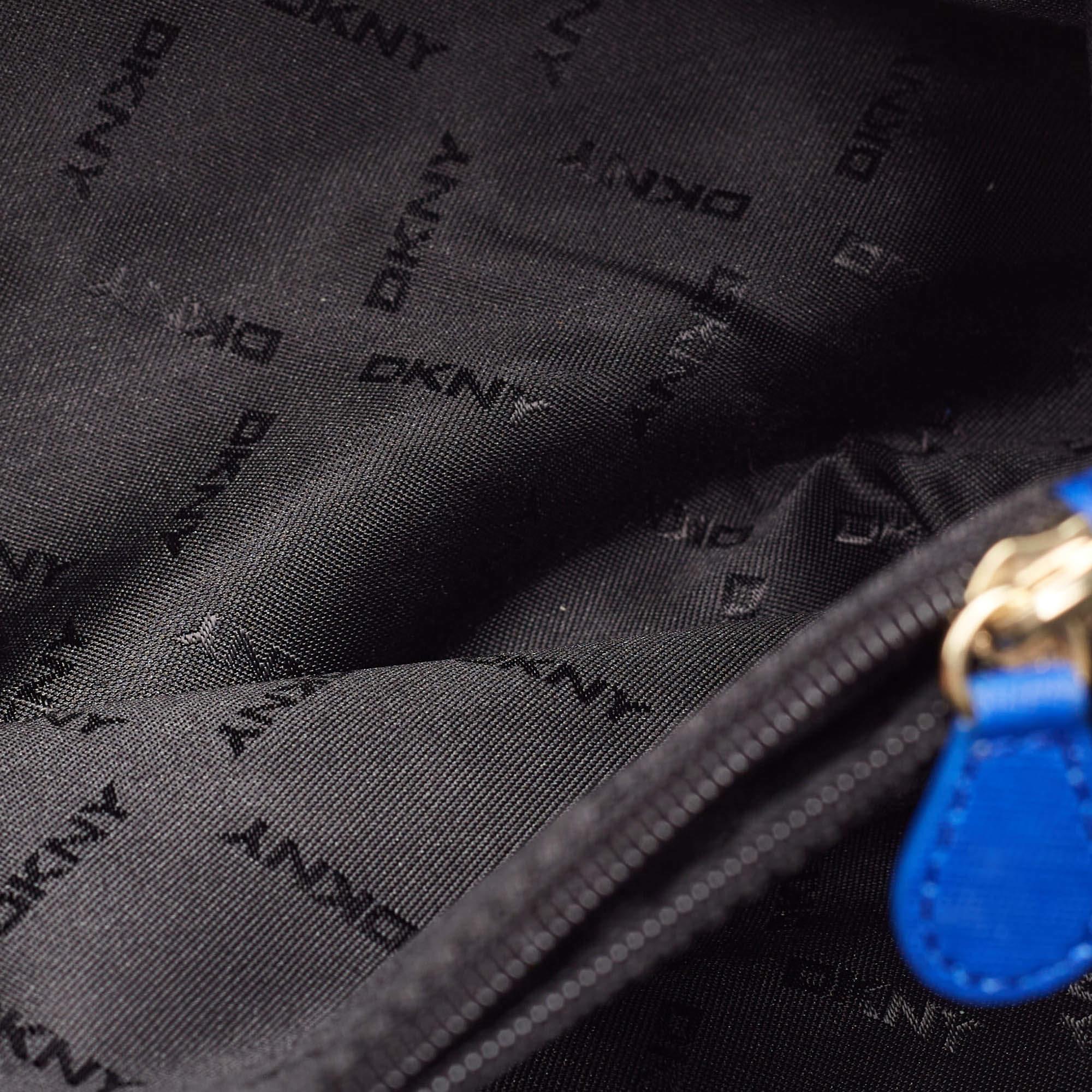 Dkny Blue Saffiano Leather Dome Shoulder Bag 3