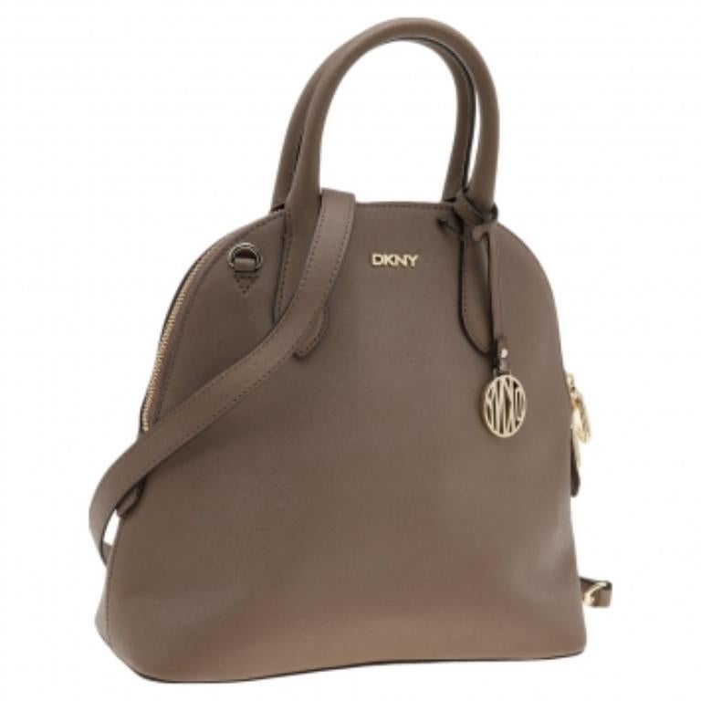 Satchel con cremallera DKNY de piel marrón Marrón en venta