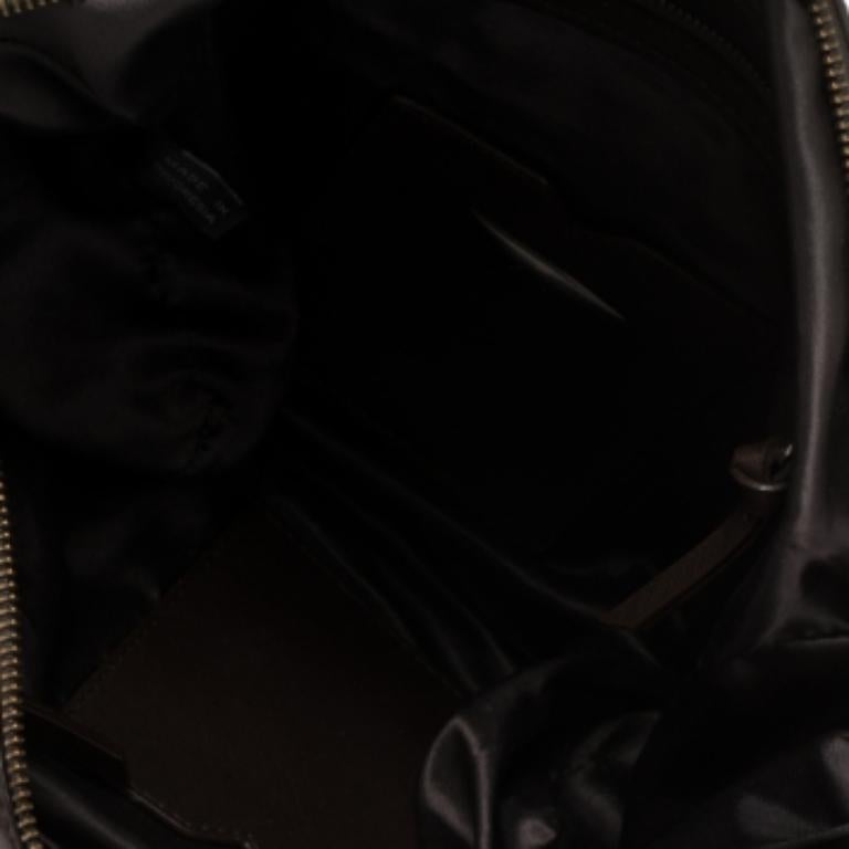 Dkny Brown Signature Canvas and Leather Front Pocket Satchel For Sale 2