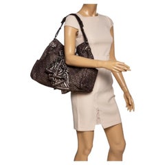 Dkny Brown Signature Canvas Scarf Hobo