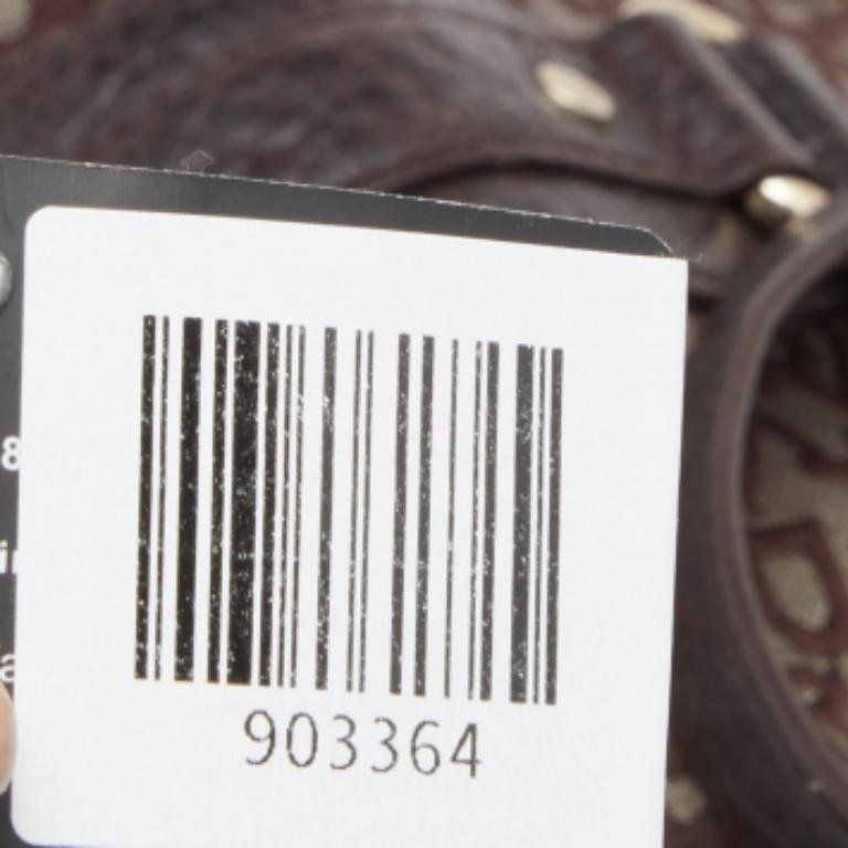 Satchel DKNY de lona y piel con monograma marrón oscuro en venta 5