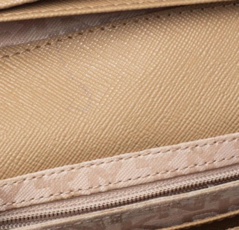 Dkny Grey Monogram Canvas And Leather Flap Wallet For Sale 5