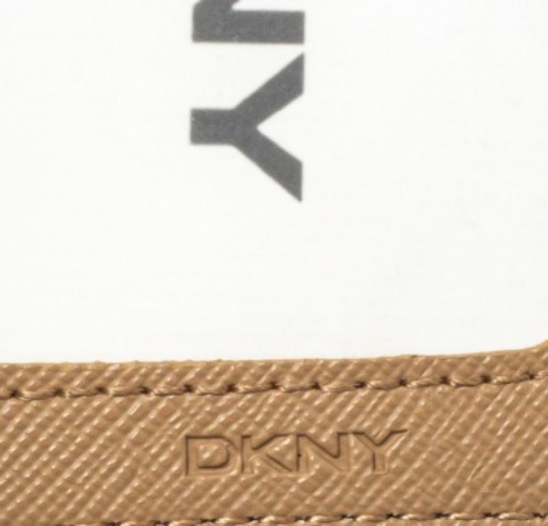 Dkny Grey Monogram Canvas And Leather Flap Wallet For Sale 3