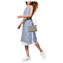 DKNY Grey Saffiano Leather Bryan Park Pocket Crossbody Bag