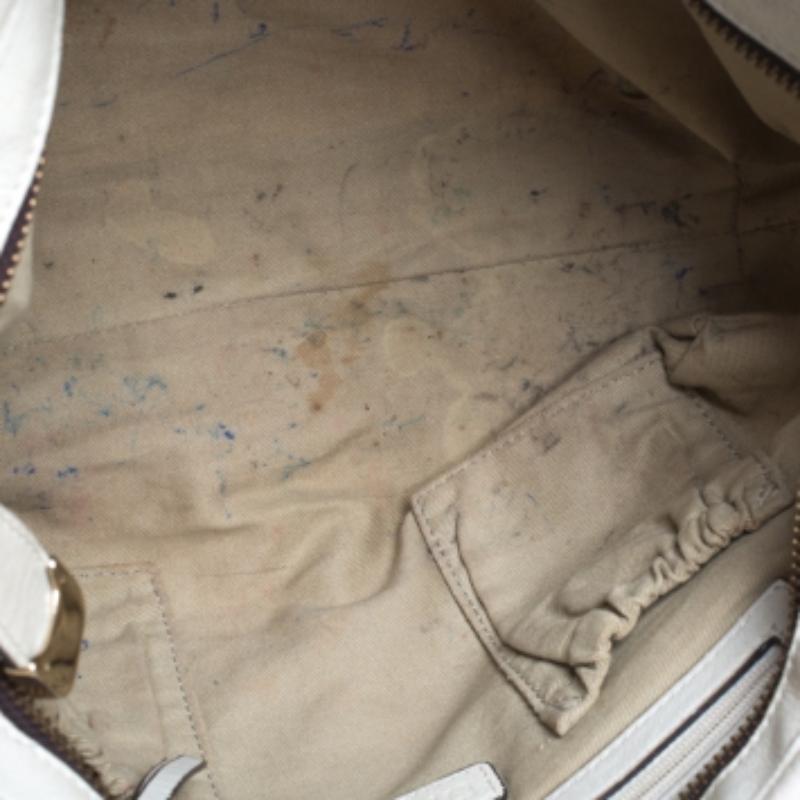 Borsa a tracolla in pelle e tessuto Dkny Ivory Signature in vendita 3