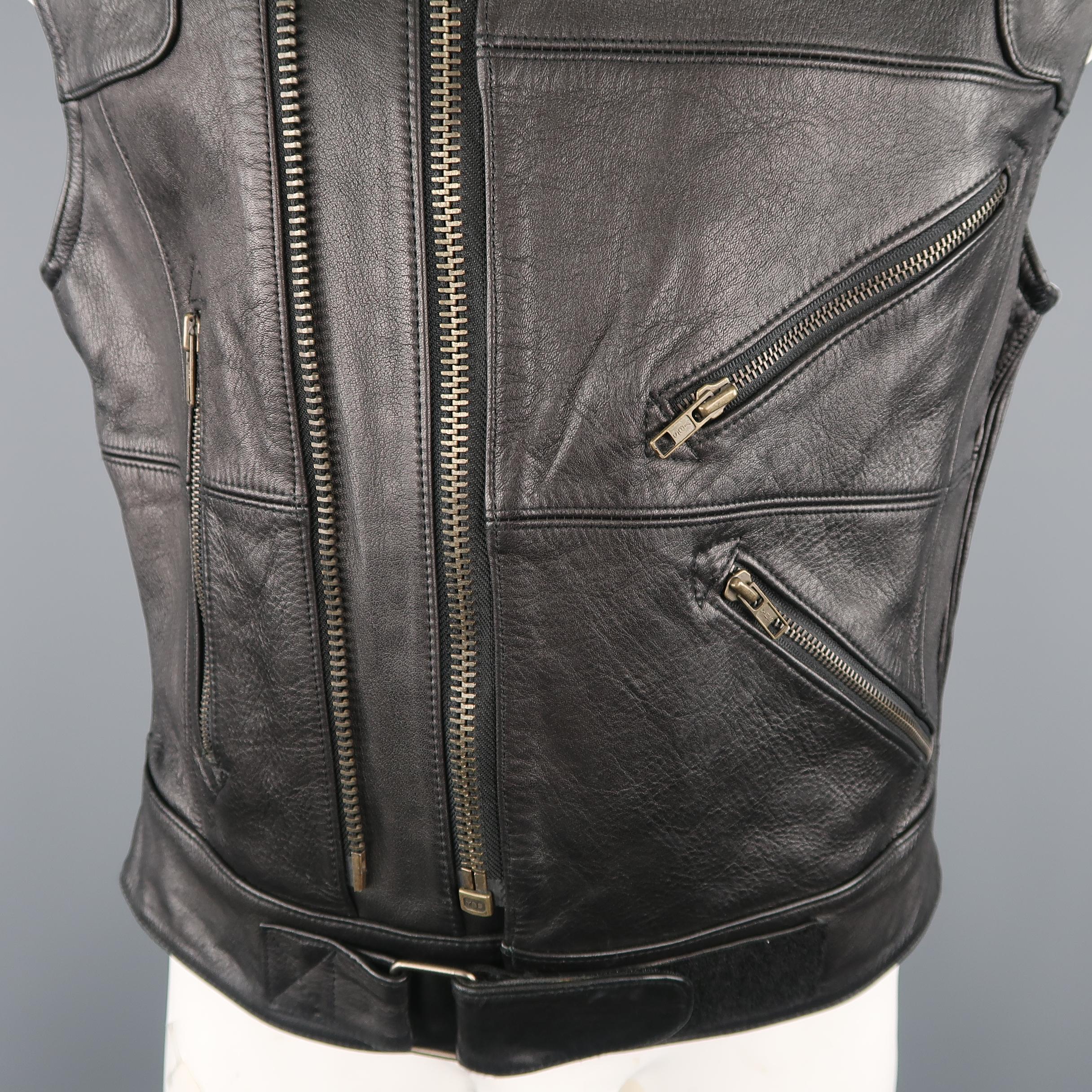 black leather jacket gold zipper