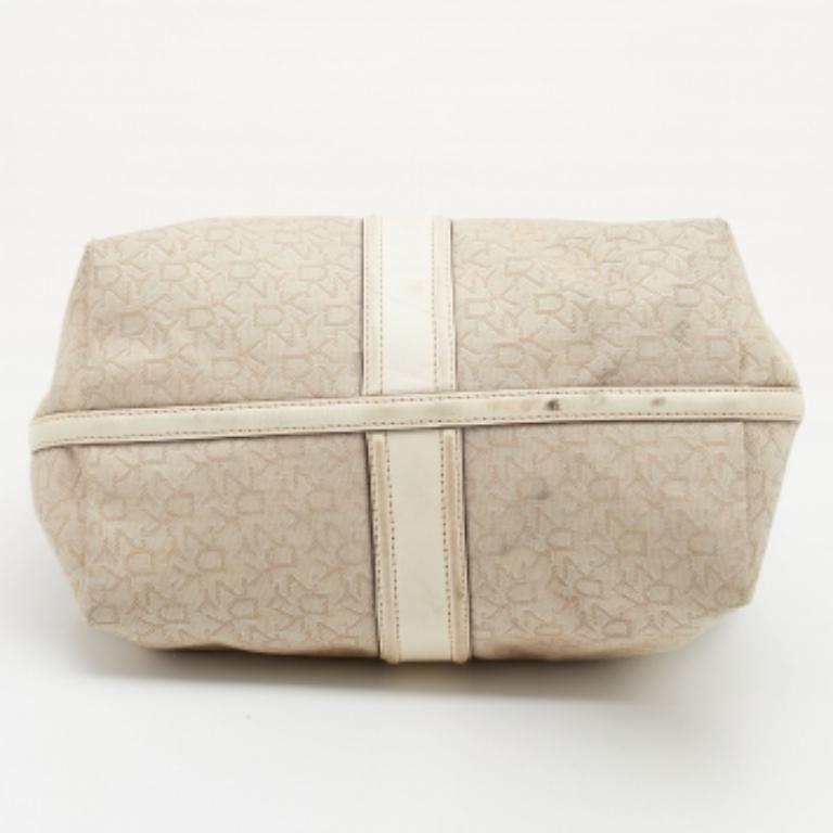 DKNY Hobo de lona y piel beige claro/crema Beige en venta