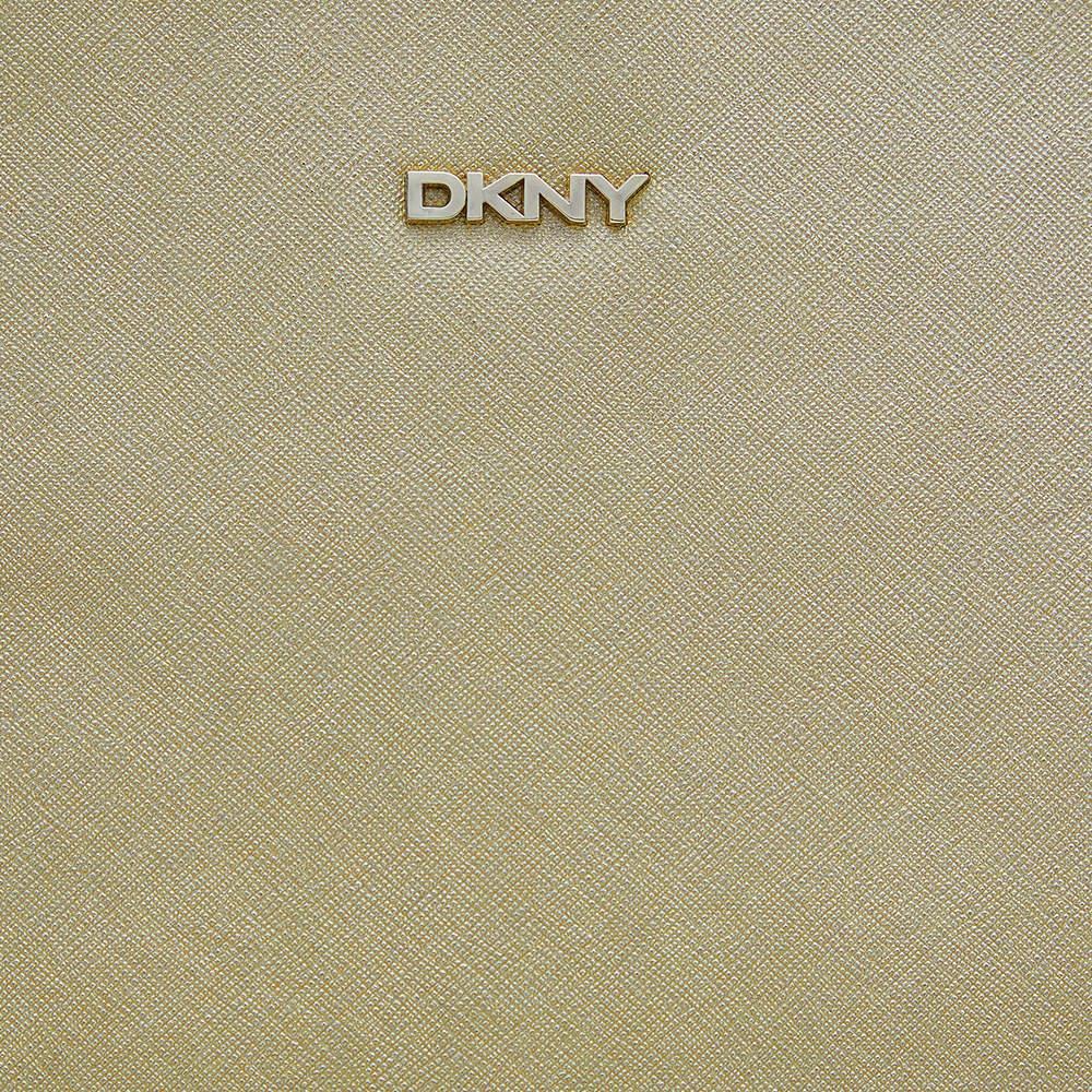  DKNY - Fourre-tout en cuir Saffiano or métallisé Bryant Park Chain Pour femmes 