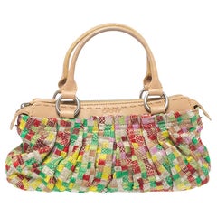 Dkny Multicolor Canvas Embroidered Tote