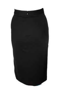 DKNY, pencil stretch skirt with leather