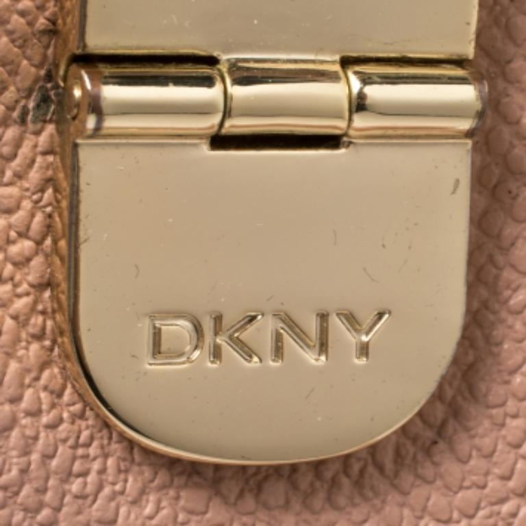 DKNY Pink Grained Leather Tote For Sale 1